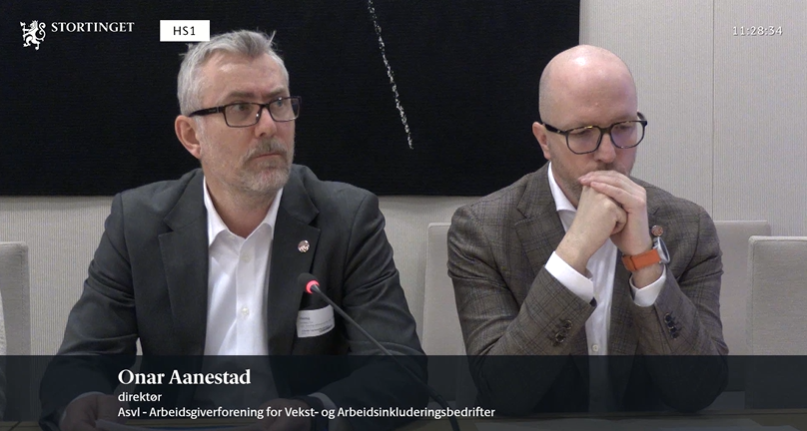 Onar Aanestad og Flemming Trondsen på høring i Stortinget